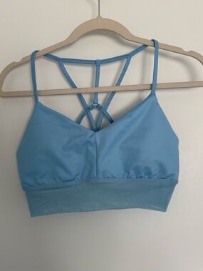 ALO Yoga Light Blue Strappy Sports Bra. Medium